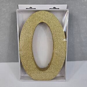 9 Inch Gold Glitter Number "0" Table Decoration Birthdays, Anniversary, Reunions